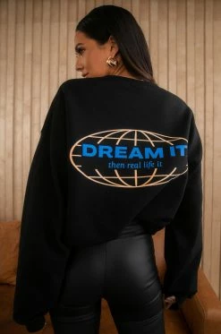 MSLOLA Activewear Dream It Crewneck - Black