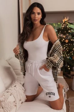 MSLOLA Activewear Motivated AF Varsity Short - White