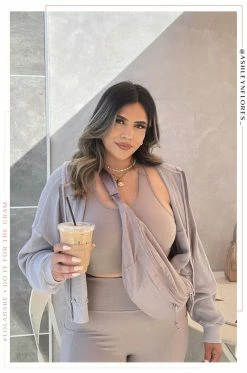 MB Clothing Mindset Activewear Top - Taupe