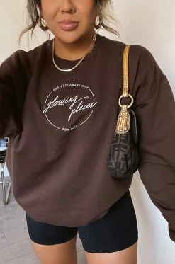 MSLOLA Glowing Places Crewneck - Mocha