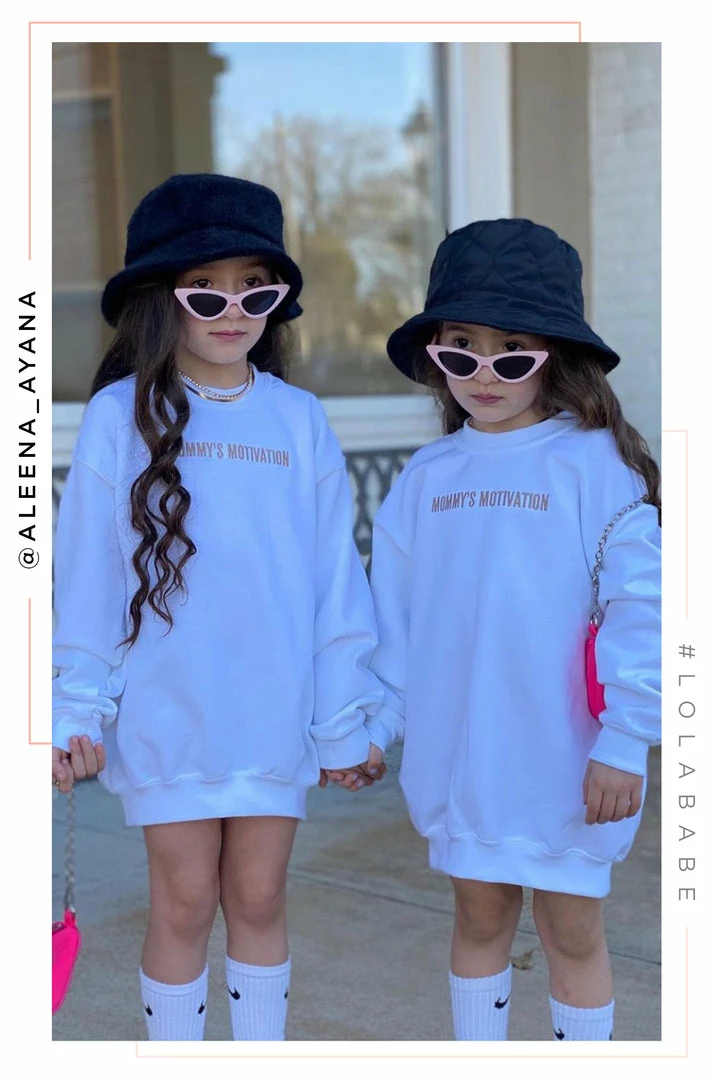 LOLAKID Loungewear Mommy's Motivation Crewneck - White