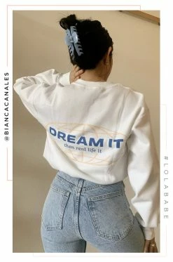 MSLOLA Dream It Crewneck - White