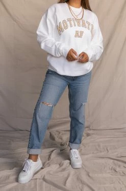 MSLOLA Varsity Motivated AF - White Activewear