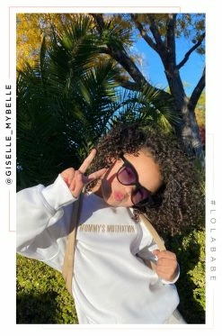 LOLAKID Loungewear Mommy's Motivation Crewneck - White