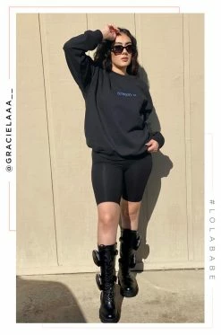 MSLOLA Activewear Dream It Crewneck - Black