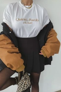 MSLOLA Clothing Quiero, Puedo Y Lo Haré - White