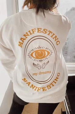 MSLOLA Manifesting Crewneck - White Activewear