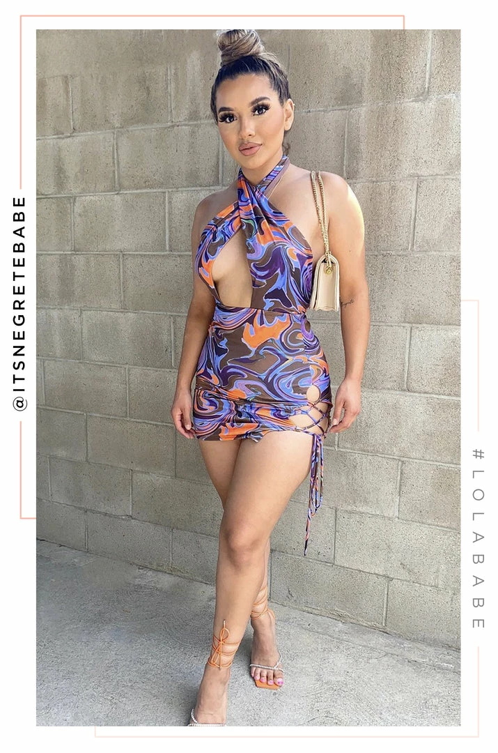 BKD Dresses All Nighter - Purple Abstract