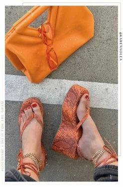 SOME Foxie - Orange Snake Shoes