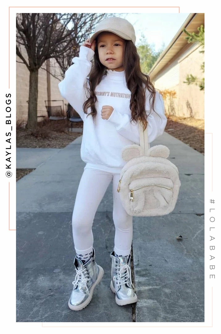 LOLAKID Loungewear Mommy's Motivation Crewneck - White