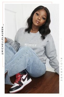 MSLOLA Activewear Motivated AF Crewneck - Grey