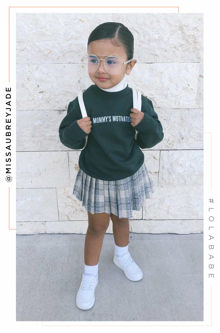 LOLAKID Loungewear Mommy's Motivation Crewneck - Emerald