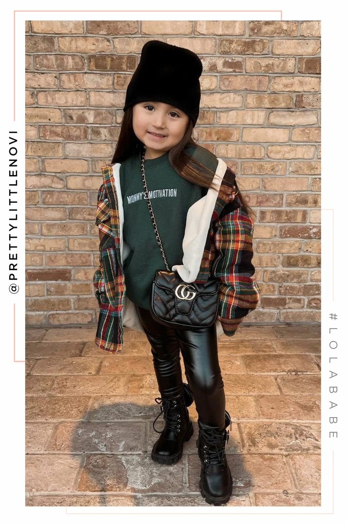 LOLAKID Loungewear Mommy's Motivation Crewneck - Emerald