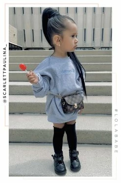 LOLAKID Mini Dream It Crewneck - Grey