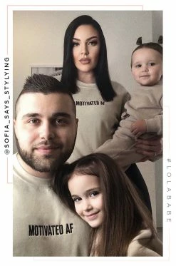 MSLOLA Motivated AF Crewneck - Nude Loungewear