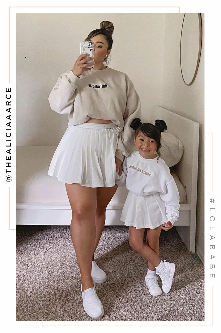 LOLAKID Loungewear Mommy's Motivation Crewneck - White