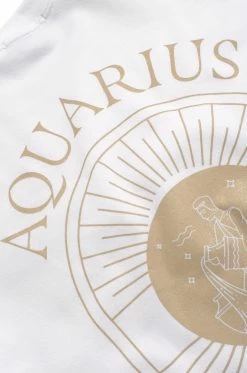 MSLOLA Aquarius Zodiac Crewneck Sweatshirt - White