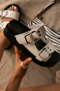 BERNS Shoes Party Animal Platform Slip On Sandals - Black/White