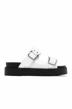 BERNS Shoes Party Animal Platform Slip On Sandals - Black/White