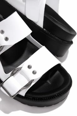 BERNS Shoes Party Animal Platform Slip On Sandals - Black/White