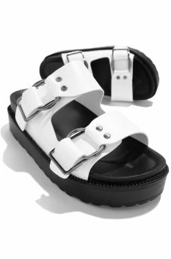 BERNS Shoes Party Animal Platform Slip On Sandals - Black/White