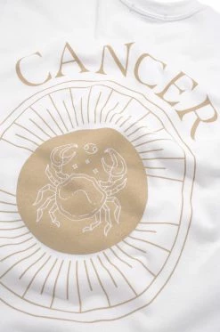 MSLOLA Cancer Zodiac Crewneck Sweatshirt - White