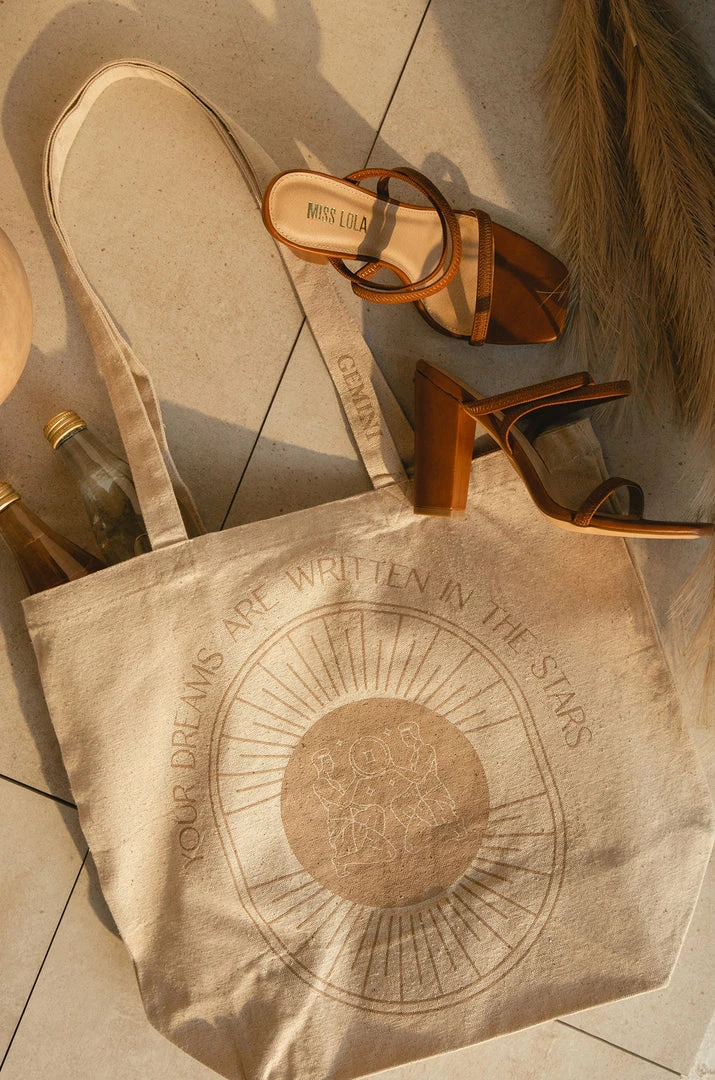 MSLOLA Accessories Gemini Zodiac Tote Bag - Nude