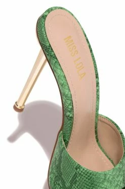 SOME Raquel - Green Snake Shoes