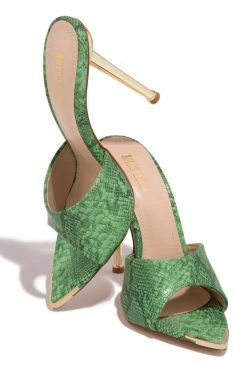 SOME Raquel - Green Snake Shoes