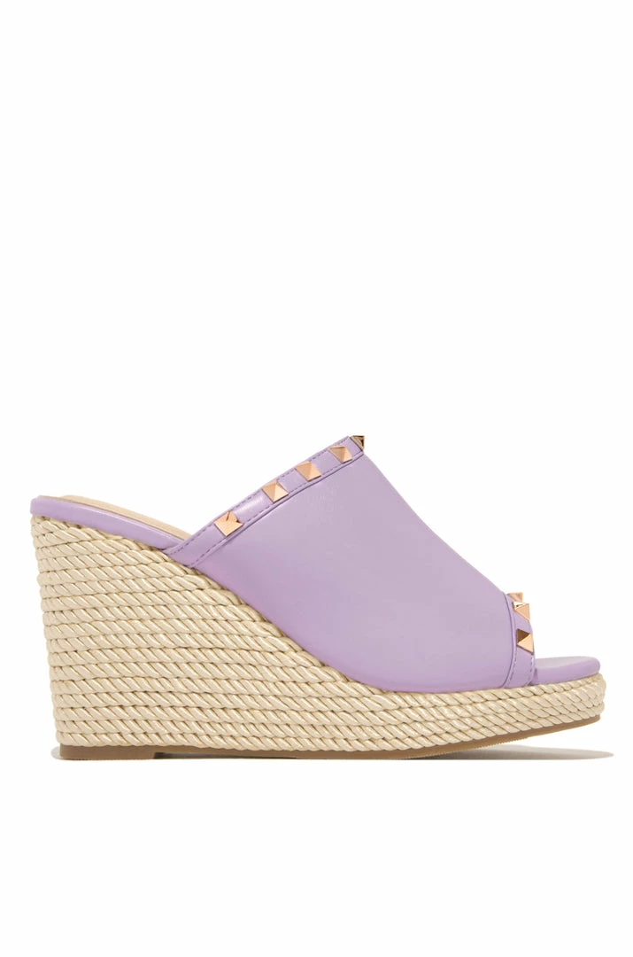 NATBREEZE South Beach Slip On Wedges - Lavender Shoes