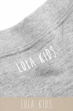 LOLAKID Daddy's Motivation Varsity Kids Crewneck Sweatshirt - Grey Sweaters