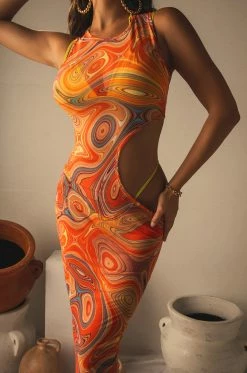 ANP Dresses Island Living - Orange Multi