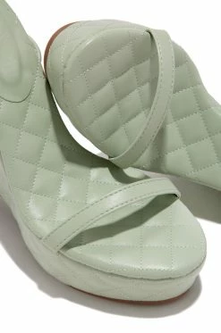 SOME Pool Soiree Lace Up Platform Wedge - Sage