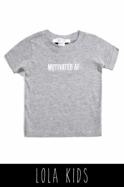LOLAKID Tops Motivated AF Kids Tee - Grey