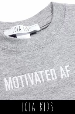 LOLAKID Tops Motivated AF Kids Tee - Grey