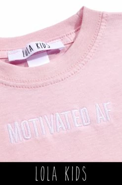 LOLAKID Tops Motivated AF - Pink