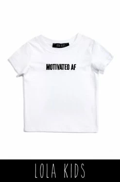 LOLAKID Tops Motivated AF Kids Tee - White