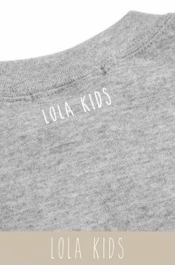 LOLAKID Loungewear Mommy's Motivation Varsity Kids Crewneck Sweatshirt - Grey