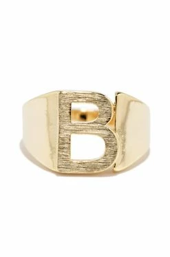 FA B Initial Ring - Gold