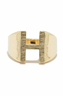 FA H Initial Ring - Gold Accessories