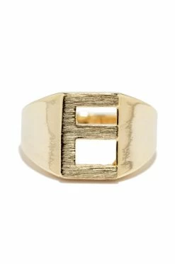 FA E Initial Ring - Gold Accessories