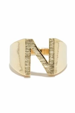 FA N Initial Ring - Gold Accessories