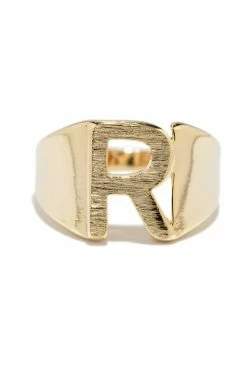 FA R Initial Ring - Gold