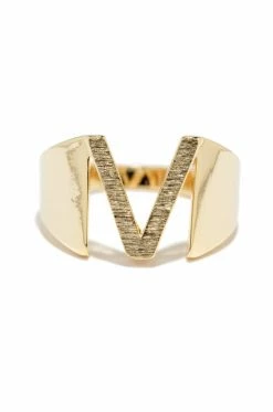 FA V Initial Ring - Gold Accessories