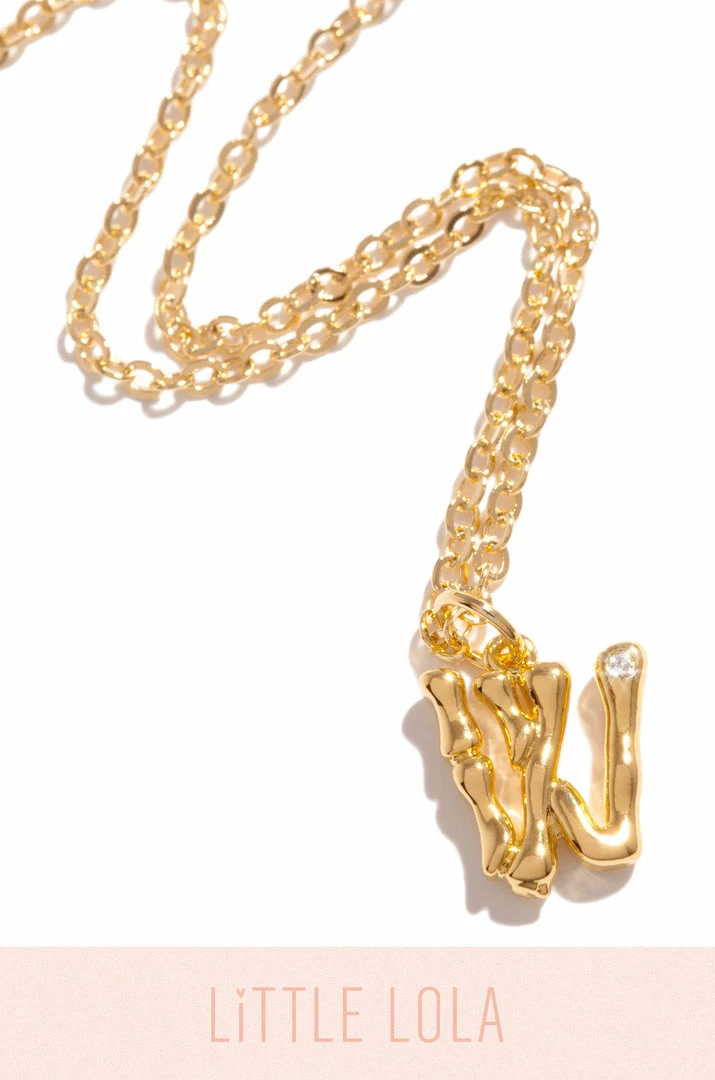BC Accessories Mini W Necklace - Gold