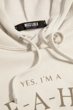 MSLOLA Shoeaholic Cropped Hoodie - Nude Sweaters