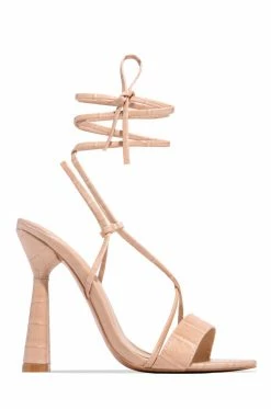 SOME Rozie Lace Up High Heel - Nude