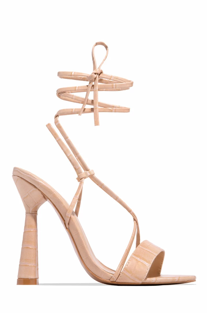 SOME Rozie Lace Up High Heel - Nude