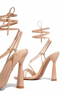 SOME Rozie Lace Up High Heel - Nude