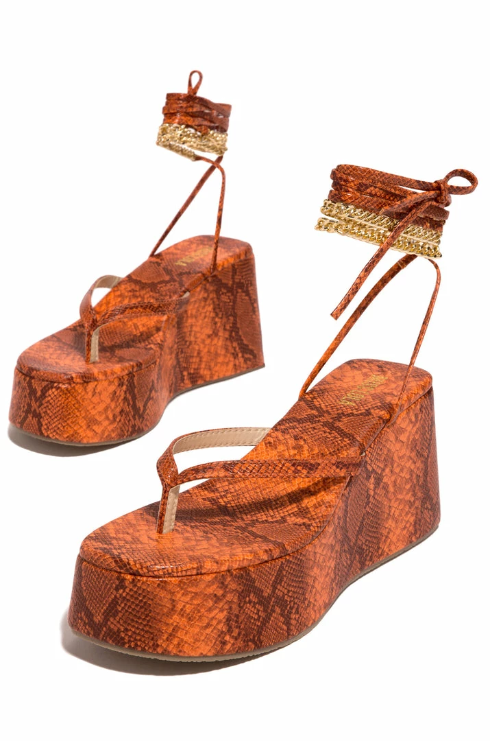 SOME Foxie - Orange Snake Shoes